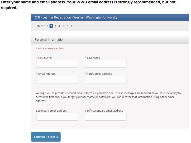 Screenshot of how to add email address to account